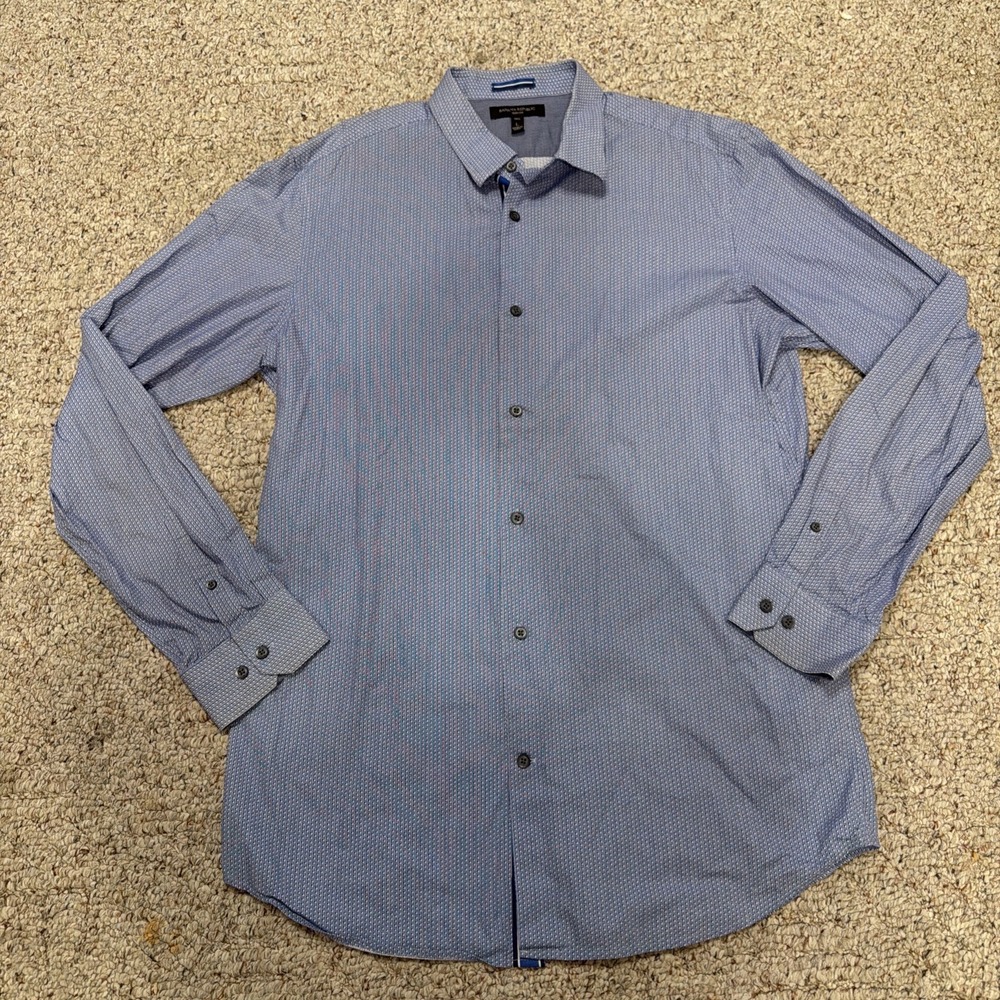 Banana Republic Blue Dress Shirt Mens Large L Slim Fit Button Up